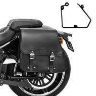 Saddlebag + holder kompatibelt med Harley Davidson Sportster 883 R Roadster 02-15 venstre 28l Craftride