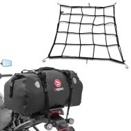 Set: Sacoche de selle Moto arrière XF80 Dry Bag Etanche Volume 80l + Filet à bagages de utilisation universell noir