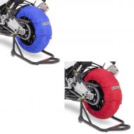 Set: Tyre Warmers Set 60-80°C for front and rear wheel 17 Inch in red + Tyre Warmers Set 60-80°C for front and rear wheel 17 Inch in blue