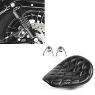 Set: Solo Sitz mit Federn für Custom Bikes Diamond schwarz + Stoßdämpfer 10,5" Harley Sportster 04-20 Federbein_1