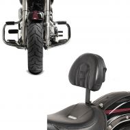 Set: Schienale per guidatore Tech adatto per Harley Davidson Softail 07-17 + Paramotore adatto per Harley Davidson Softail 2000-2017 Mustache 
