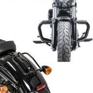 Set: Sturzbügel Mustache für Harley Sportster 1200 Iron 18-20 Schutzbügel + Gepäckträger für Harley Sportster 04-20 Solo Rack schwarz_1