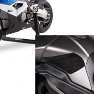 Set: Zentralheber Center Pro Motorradständer in schwarz matt + Seiten-Tankpad Grip Pad L schwarz Kniepad_1