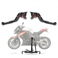 Set: Central Stand Kawasaki Z 1000 10-13 Paddock Stand ConStands Power-Evo + Brake lever and clutch lever Set Vario 2 Kawasaki Z 1000 07-16 V-Trec foldable and length adjustable black-red