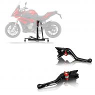 Set: Central Stand BMW S 1000 XR 15-19 Paddock Stand ConStands Power-Evo + Brake lever and clutch lever BMW S 1000 XR 15-19 V-Trec short black / red