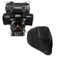 Set: Saddlebag Set for Honda CBF 1000 Bagtecs CK95 Tail Bag + Cover Honda CBF 1000 / F  CBF 500 / 600 / S  CB 1000 R Outdoor tarpaulin Craftride XL in black
