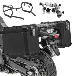 Alumiinikotelo + koteloteline BMW F 800 GS / Adventure 08-18 GX45 mustalle Bagtecsille