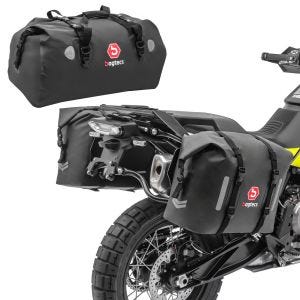 Motorrad Satteltaschen mit Hecktasche Bagtecs WP8 + XF80 Drybag 140 Liter_1