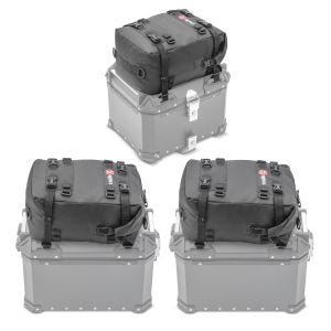 Set 3x Zusatztasche für Alukoffer und Topcase Kofferdeckeltasche Aluminium Seitenkoffer Bagtecs KH2_1