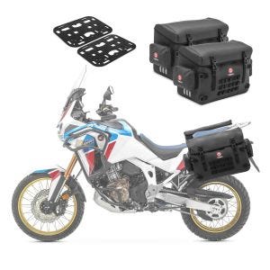 2x vedenpitävää PVC-sivulaukkua Suzuki V-Strom 650 / 250 / XT Bagtecs BPW:lle 2x asennuslevyn laukkutelineellä