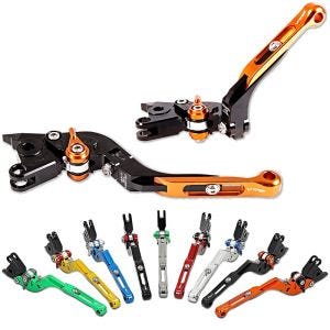 Jarruvipu ja kytkinvipu Vario 2 yhteensopiva KTM 690 SMC / R 14-24 kanssa ABE V-Trec -vipusarjalla, taitettava ja säädettävä pituus