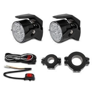 Motorrad Zusatzscheinwerfer Set Lumitecs S2 LED Scheinwerfer mit E-Zulassung 12V/24V inkl. Kabelbaum_1