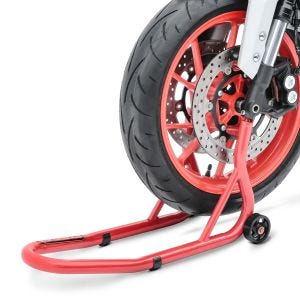 Montageständer Vorderrad ConStands Fork Motorradständer mit Dornaufnahme rot_1