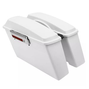 Conjunto de mala lateral compatível com Harley Davidson Road King Classic 98-13 Craftride Hard Shell Case 30Ltr branco liso