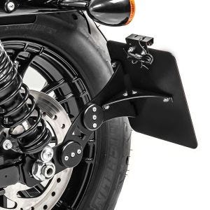 Sivukiinnitys rekisterikilven pidike, joka on yhteensopiva Harley Davidson Sportster 04-20 Craftride mustan kanssa