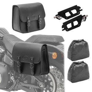 Set 2x Satteltasche für Harley Breakout / 114 18-21 + Quick Lock Halter Craftride LAR-B_1