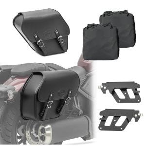 Set: Satteltasche für Kawasaki Vulcan S/ Café 15-20 Halter abnehmbar links + Satteltasche für Kawasaki Vulcan S/ Café 15-20 mit Halter rechts_1