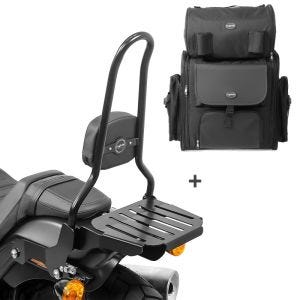 Sissybar CSXL + Hecktasche für Harley Softail Fat Bob 114 18-20 abnehmbar mit Gepäckträger Craftride_0