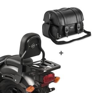 Sissybar XS3 + Hecktasche FP für Honda Rebel 500 17-21 mit Gepäckträger Craftride_1
