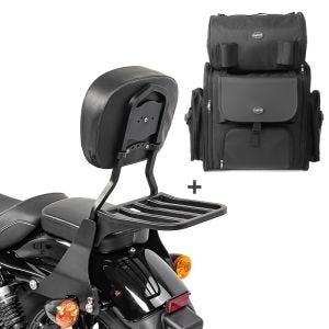 Sissybar SB1 + Hecktasche für Harley Sportster 04-20 abnehmbar mit Gepäckträger Craftride schwarz_0