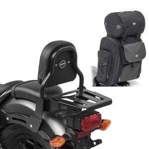 Set Sissybar mit Gepäckträger + Sissybartasche für Honda Rebel 500 17-21 Craftride XS3_1