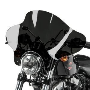 Motorrad Windschild Batwing Craftride für Custombikes Craftride inkl. Haltesatz dunkel getönt_1