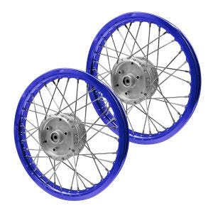Sada 2x paprskového hliníkového ráfku pro Simson S51 S50 S70 Schwalbe KR51 hliníkový ráfek Craftride AF14S modrý