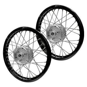 Sada 2paprskových hliníkových ráfků kol 1,6x16 pro Simson S51 S50 S70 Schwalbe KR51 hliníkový ráfek Craftride AF28 černý