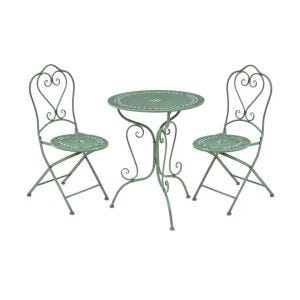Sitzgruppe Outdoor 3- teilig SG12 Gartengarnitur Bistro Set metall grün