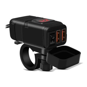 Enchufe cargador USB para motocicleta de 12V con indicador de voltaje US5