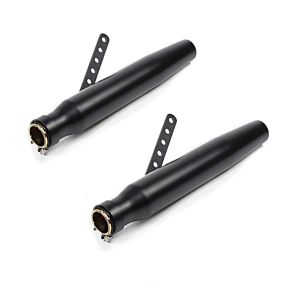 2x motocykl Craftride s kónickým zadním tlumičem výfuku pro café racery a custom bike black economy set