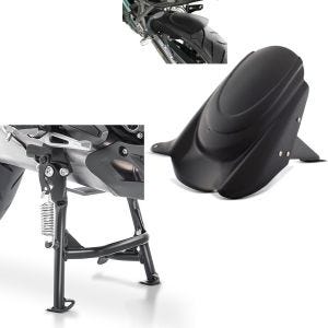 Set: Hauptständer Kawasaki Versys 650 15-20 Mittelständer ConStands in schwarz + Hinterradabdeckung für Kawasaki Versys 650 06-21 Kotflügel hinten Zaddox_1