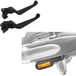 Sada: Páčka brzdy a spojky kompatibilní s Harley Davidson Touring 96-07+ LED kontrolky na řídítkách XS