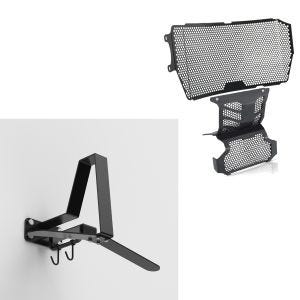 Radiator cover compatible with Ducati Hypermotard 950 / SP 19-24 + Motorcycle Wardrobe / Helmet wall mount