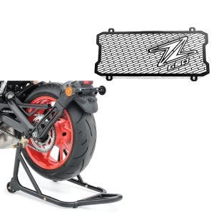 Cavalletto moto posteriore + copriradiatore per griglia radiatore compatibile con Kawasaki Z 650 17-24