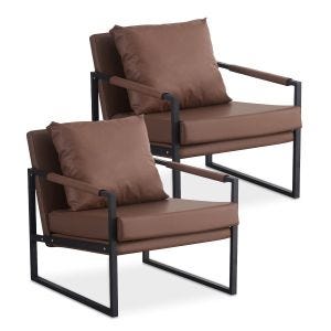 2x Leder Wohnzimmer Sessel Divit LW2 Lounge Sessel DPLKM1