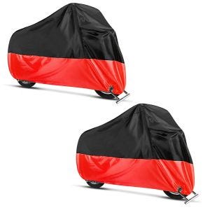 Set: Abdeckplane XXL Faltgarage schwarz-rot + Abdeckplane XL Faltgarage schwarz-rot_1