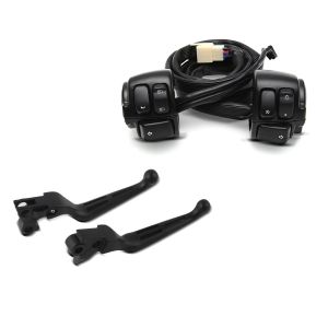 Set: Lenkerschalter für Harley Dyna Sportster Softail 96-13 schwarz + Hebelset ST für Harley Dyna Sportster Softail 96- schwarz_1