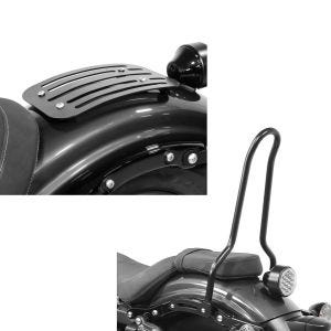 Set: Sissybar für Yamaha XV 950 / R14-20 Tampa schwarz + Gepäckträger für Yamaha XV 950 / R 14-20 Solo Rack L1 Gepäckbrücke_1
