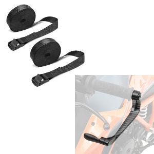 Set: Hebelschützer X6 für Bremshebel Kupplung schwarz + Spanngurt Set Zurrgurte 150cm 2 Stück in schwarz_1