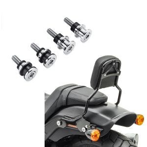 Set: Sissybar für Harley Fat Bob / 114 18-21 R1 Abnehmbar schwarz + Docking Kit für Harley-Davidson Softail 18-21_1