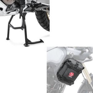 Set: Hauptständer für Honda Africa Twin 1100 20-21 Mittelständer + Sturzbügeltasche K3 für Schutzbügel wasserdicht 6L schwarz_1