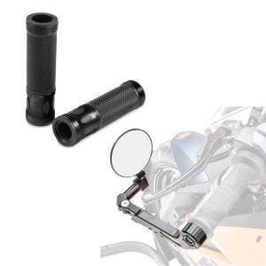 Sæt: Håndtagsbeskytter med styrspejl Zaddox X9A Håndtagsbeskytter + styrgreb 5X - 22mm sort