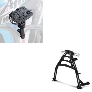 Sæt: Hovedstativ Honda Transalp XL 650 V 00-06 Midtstativ + LED ekstra forlygte med styrtbøjleholder og beskyttelsesgitter SX22