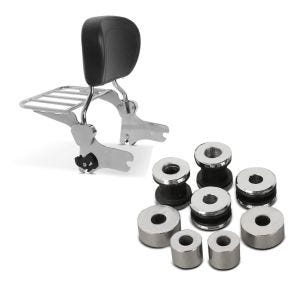 Set: Sissybar Harley Touring 97-08 Gepäckträger chrom + Docking Kit für Harley Touring Modelle 97-08_1