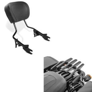 Set: Luggage Rack fits for Harley Davidson Touring 09-24 Craftride detachable in black + Sissybar fits for Harley Davidson Touring models 09-24 Craftride in black