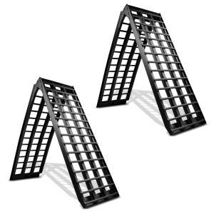 2x Alu Auffahrrampe Constands V schwarz, bis 680 kg, klappbar, für Motorrad, Scooter, Quad, ATV Spar-Set_1