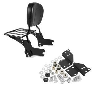 Set: Sissybar Harley Electra-Street-Road Glide, Road King 97-08 M + Anbausatz Docking Hardware Kit für Harley Touring 97-08_1