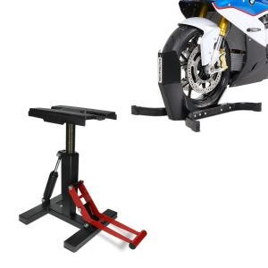 Set: Hydraulik Motocross Ständer Enduro Hubständer Cross-Lift-Pro + Motorradwippe Easy Plus Vorderradwippe Motorradständer bis 21" schwarz_1