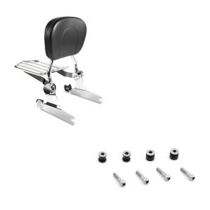 Set: Sissybar Harley Fat Boy 00-06 Fast Driver-M Flex inkl. Gepäckträger + Anbausatz Docking Hardware Kit für Harley Fat Boy 03-17_1